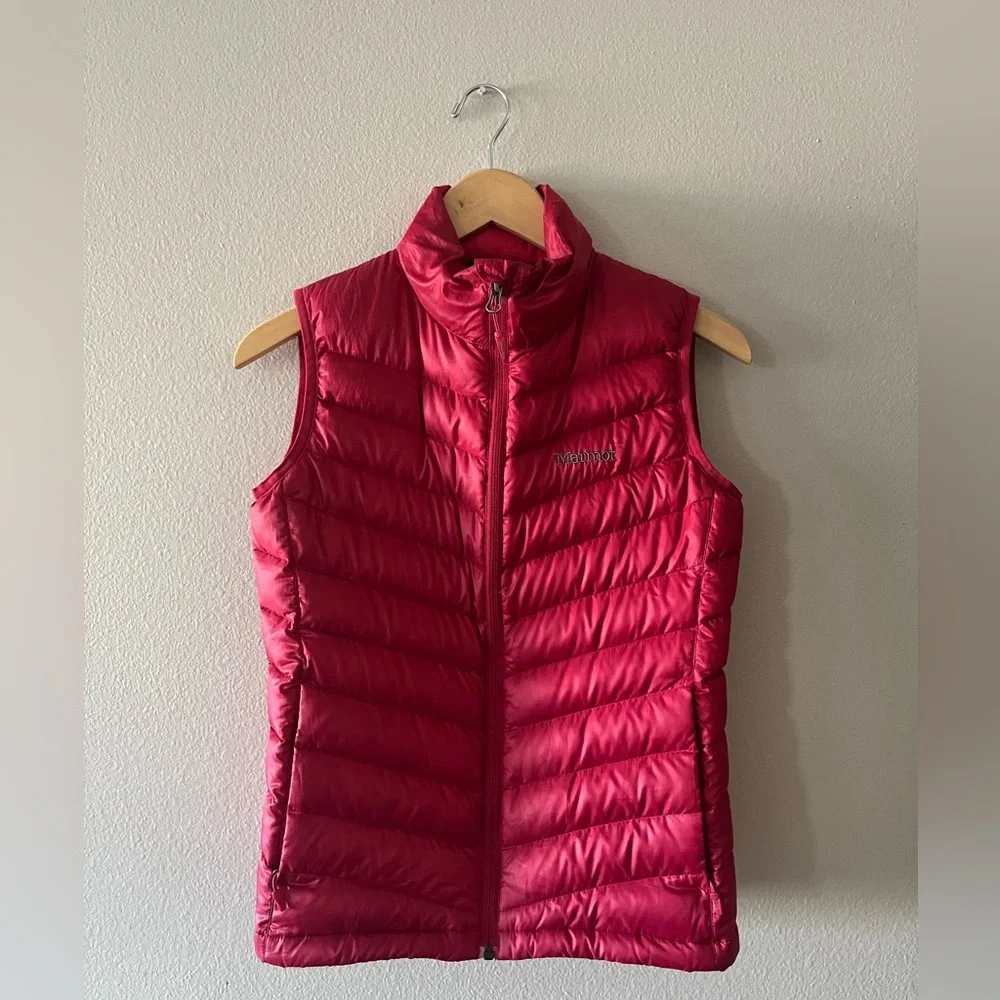 Marmot Women’s Pink 800 Fill XS Puffer Vest - Picture 1 of 15